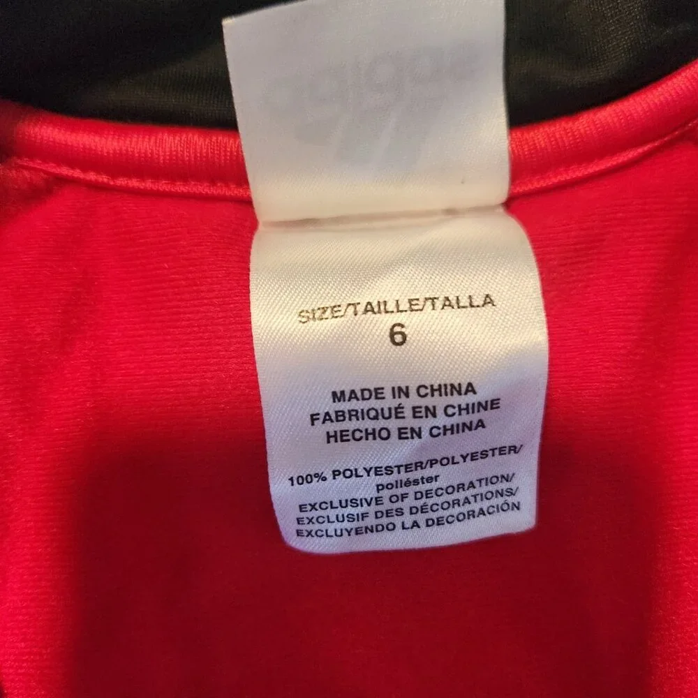 Youth Adidas Track Jacket Red Striped Arms Classic Full Zip‎ Boys Size 6 EUC